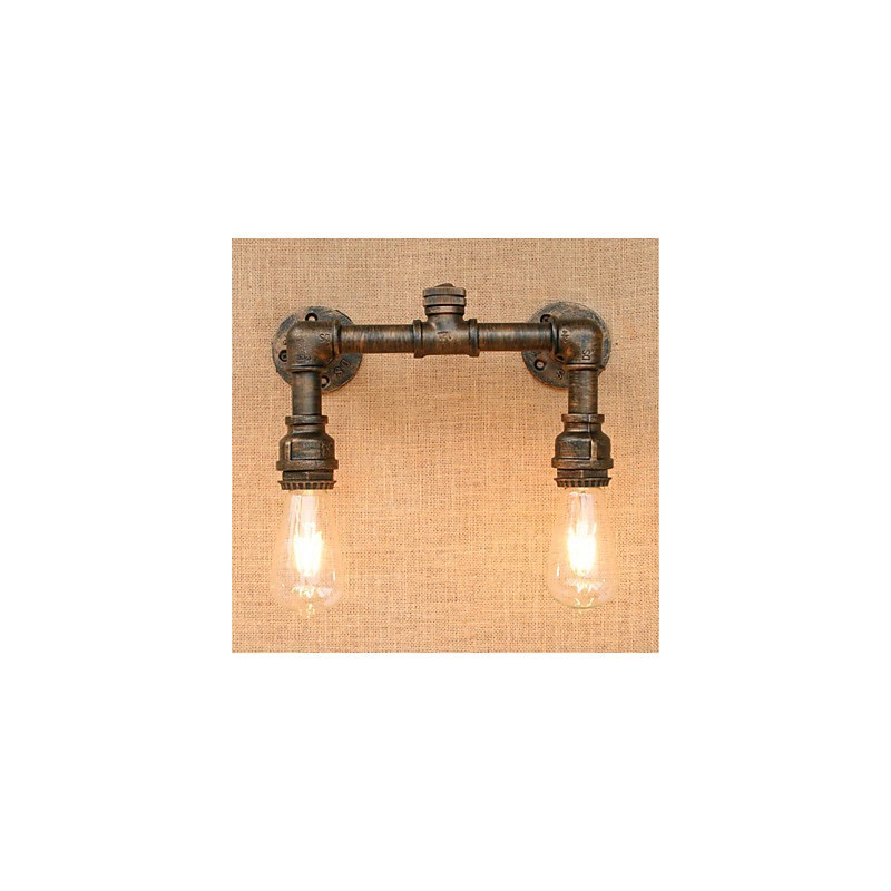 Apliques de pared con luz ambiental de estilo rústico de cabaña con pintura campestre