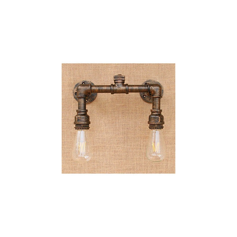 Apliques de pared con luz ambiental de estilo rústico de cabaña con pintura campestre
