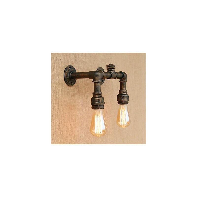 Apliques de pared con luz ambiental de estilo rústico de cabaña con pintura campestre