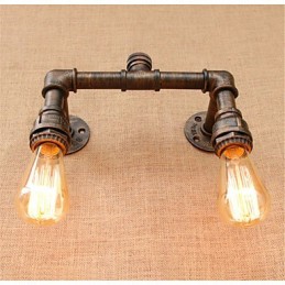 Apliques de pared con luz ambiental de estilo rústico de cabaña con pintura campestre