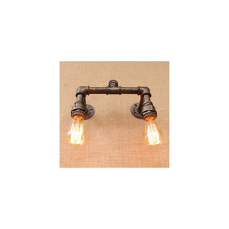 Apliques de pared con luz ambiental de estilo rústico de cabaña con pintura campestre