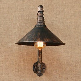 Aplique de pared rústico de latón antiguo estilo campestre para iluminación ambiental.