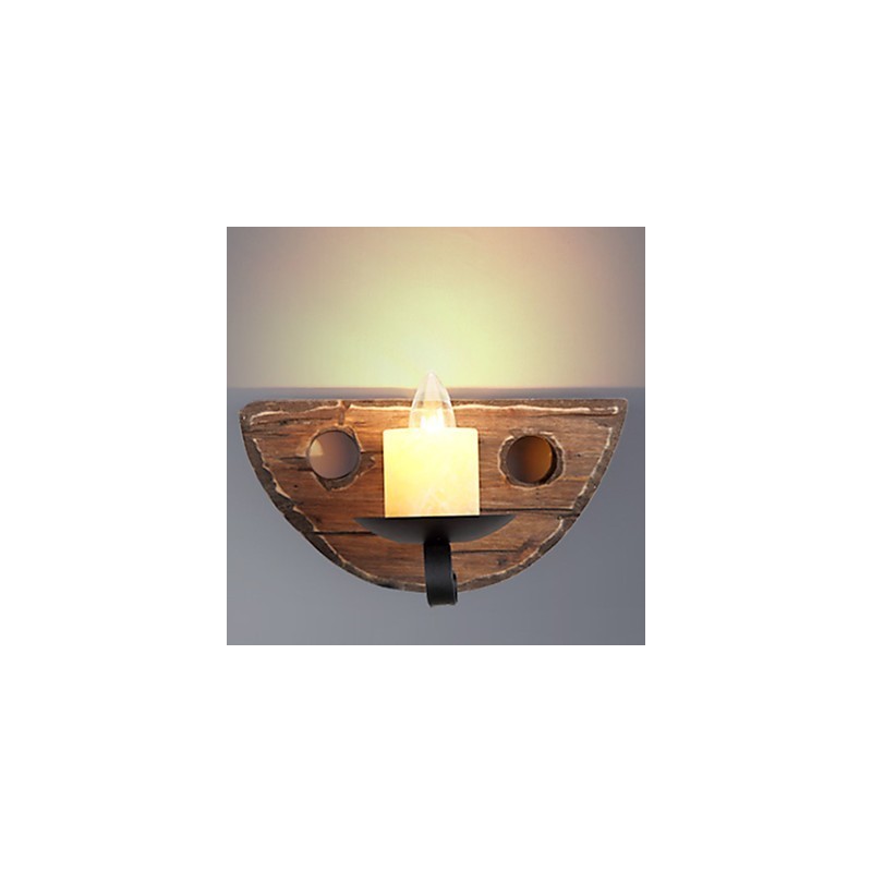 Apliques de pared con luz ambiental de estilo mini con pintura rústica de cabaña