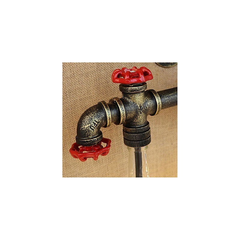 Lámpara de pared con interruptor de viento industrial retro, lámpara de pared con botella de agua, luz ámbar