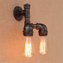 Apliques de pared con luz ambiental con pintura rústica tipo cabaña