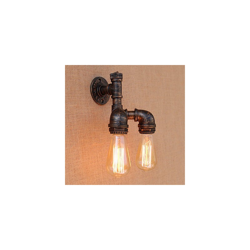 Apliques de pared con luz ambiental con pintura rústica tipo cabaña