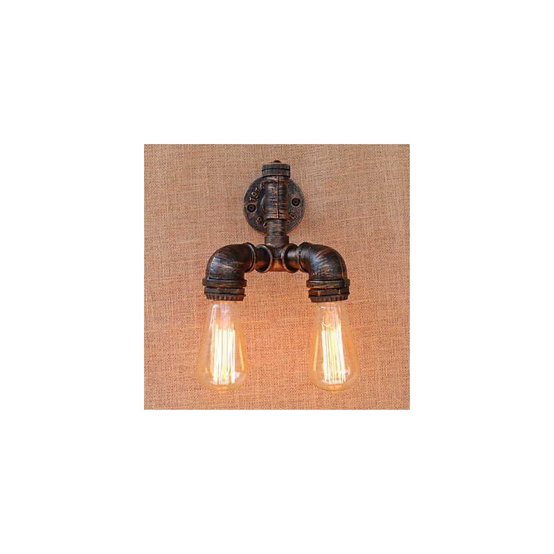 Apliques de pared con luz ambiental con pintura rústica tipo cabaña