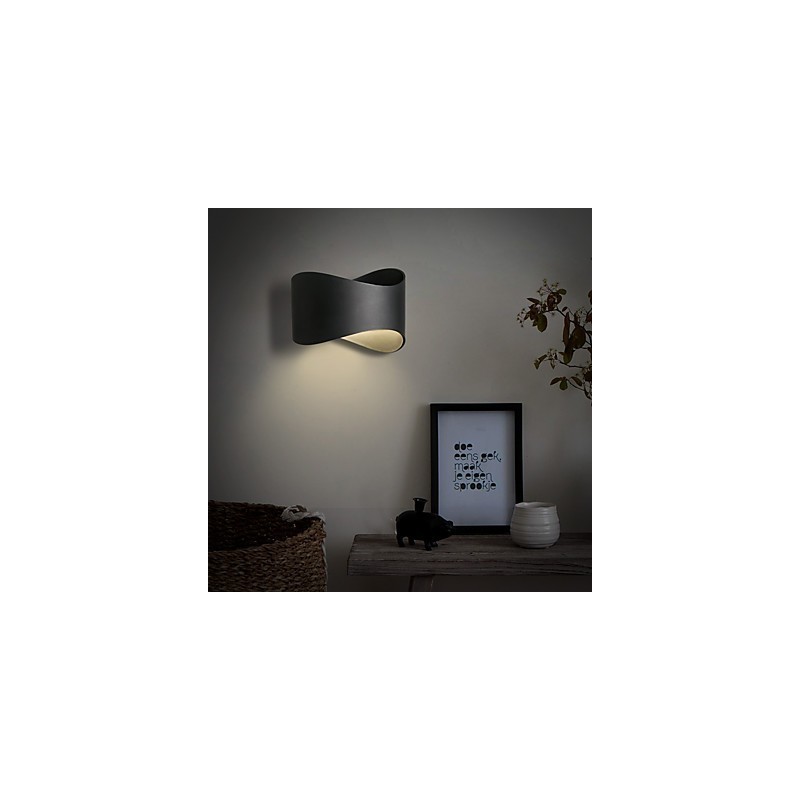Aplique de pared con luz ambiental de estilo mini con acabado de óxido negro contemporáneo moderno