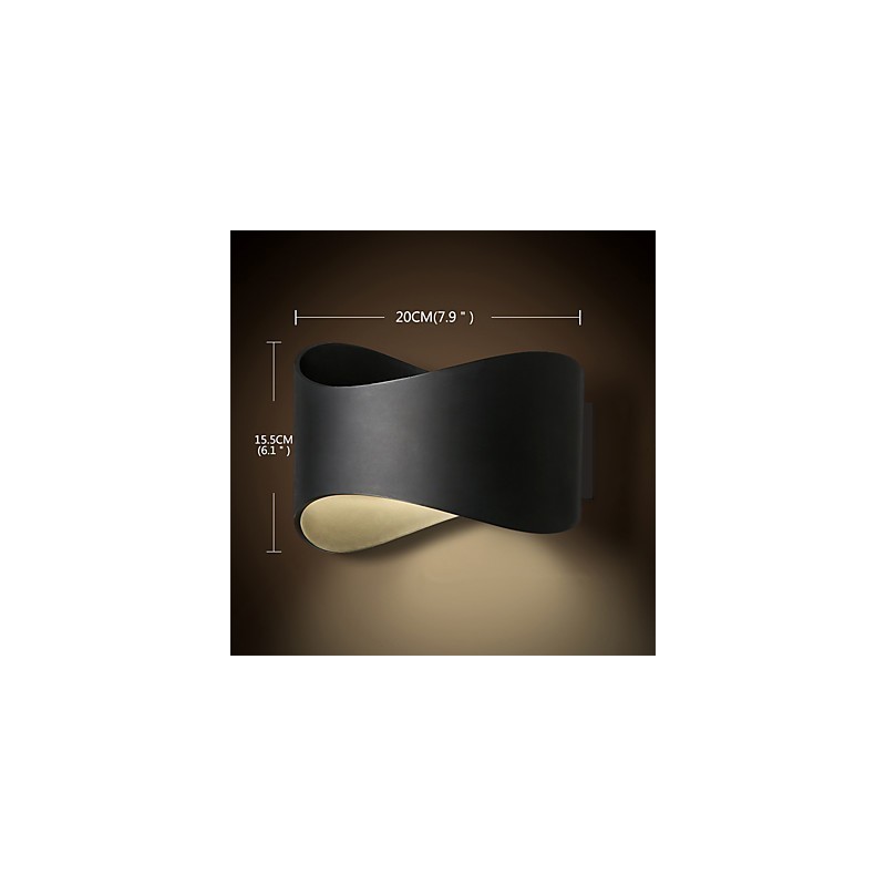 Aplique de pared con luz ambiental de estilo mini con acabado de óxido negro contemporáneo moderno