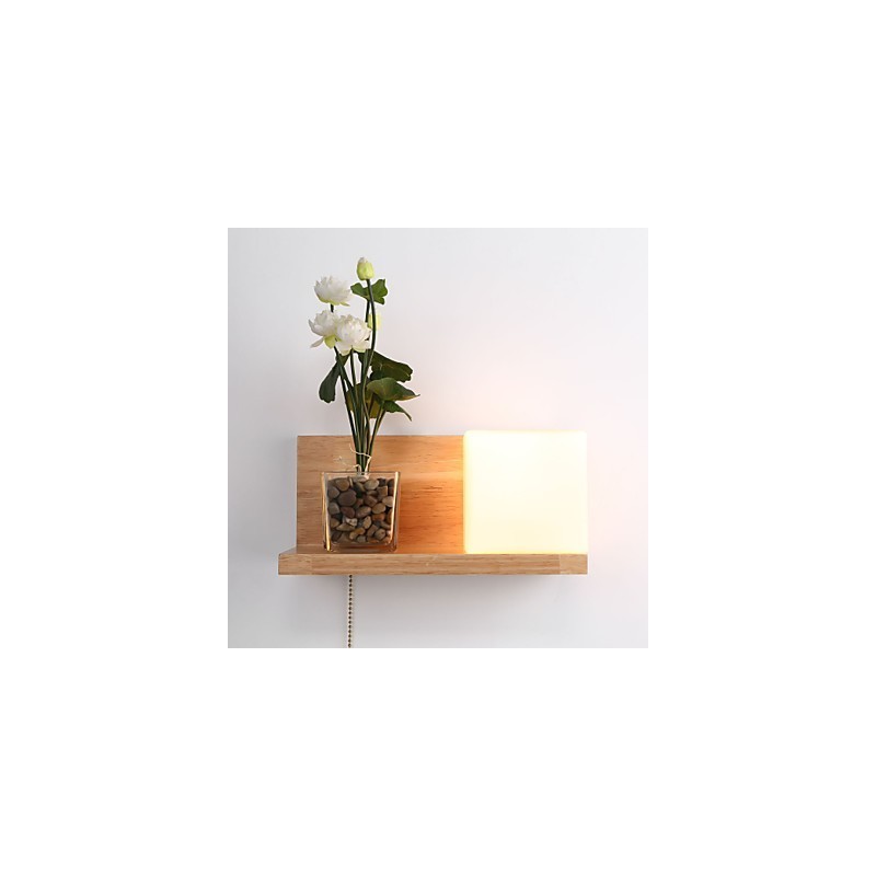 Apliques de pared de madera estilo Max Country con interruptor