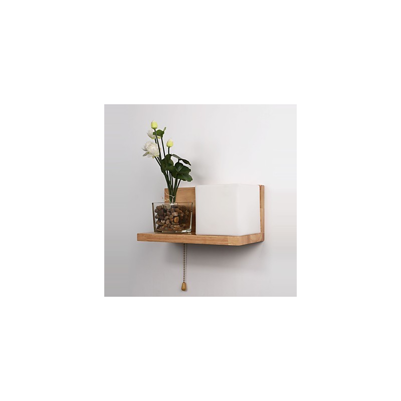 Apliques de pared de madera estilo Max Country con interruptor