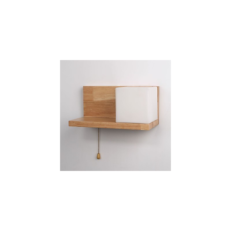 Apliques de pared de madera estilo Max Country con interruptor
