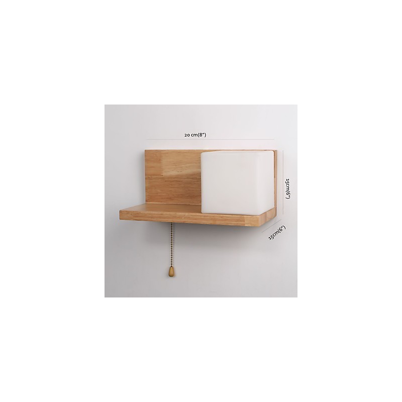 Apliques de pared de madera estilo Max Country con interruptor