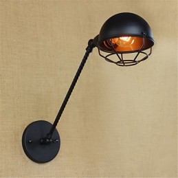 Lámparas de pared con luz descendente y protección ocular de estilo mini con pintura retro campestre