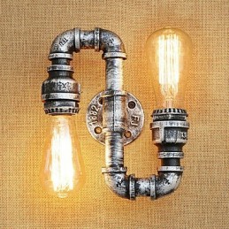 Aplique de pared con luz ambiental de brazo oscilante con pintura retro campestre
