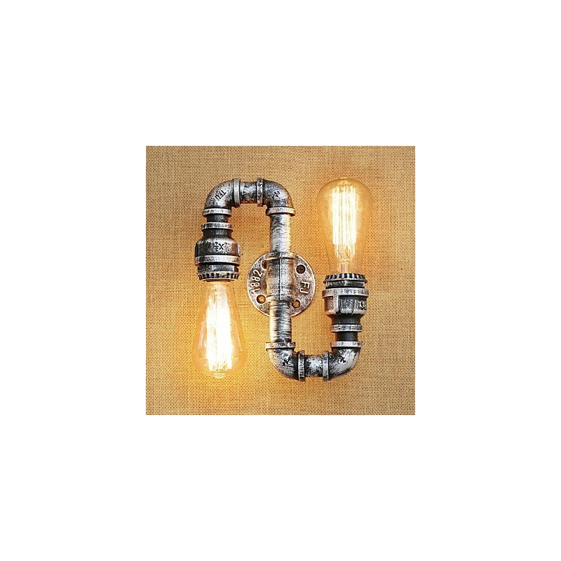 Aplique de pared con luz ambiental de brazo oscilante con pintura retro campestre