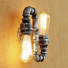 Aplique de pared con luz ambiental de brazo oscilante con pintura retro campestre