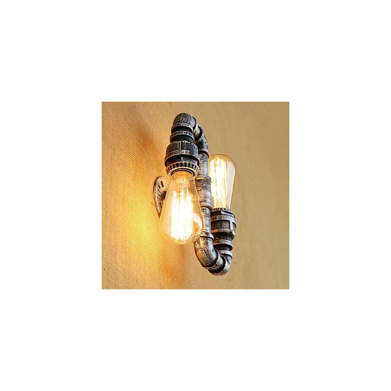 Aplique de pared con luz ambiental de brazo oscilante con pintura retro campestre