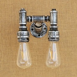 Aplique de pared con luz ambiental de brazo oscilante con pintura retro campestre