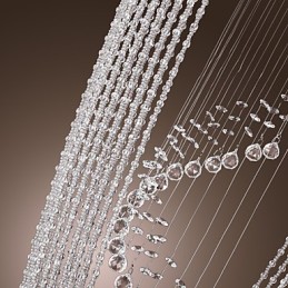 Lámpara de araña moderna contemporánea de cristal cromado con montaje empotrado
