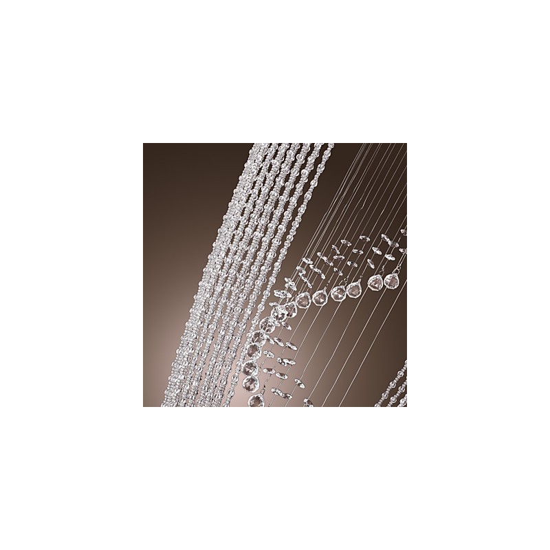 Lámpara de araña moderna contemporánea de cristal cromado con montaje empotrado