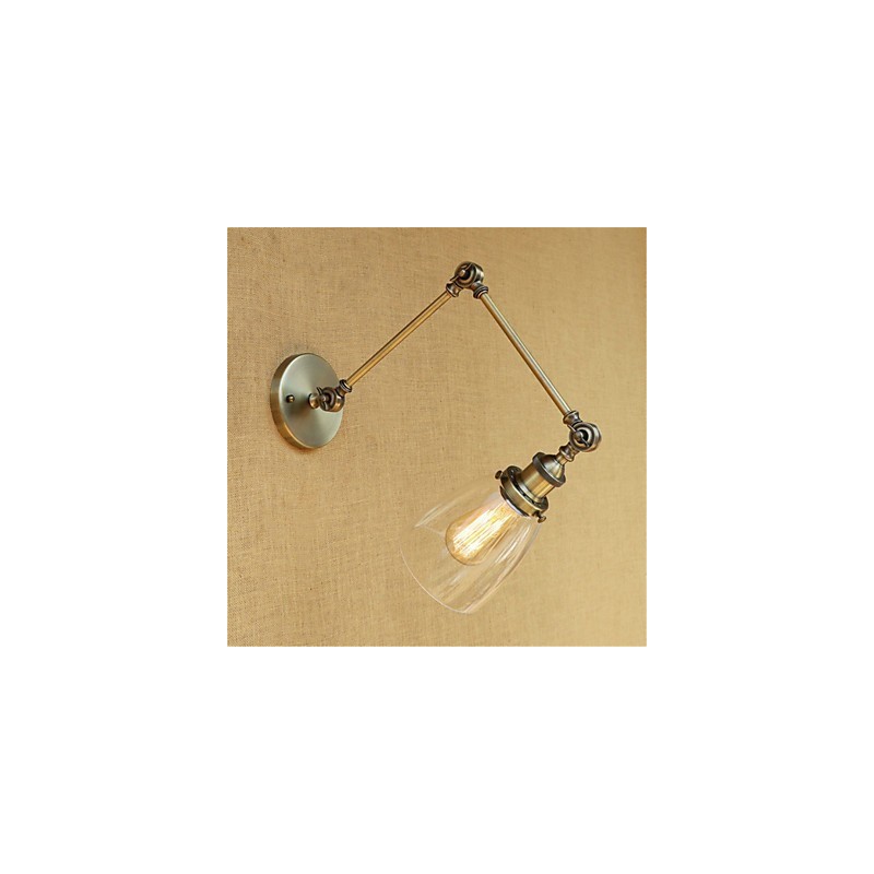 Brazo rústico estilo cabaña estilo retro galvanizado con altura y ángulo ajustables, protección para los ojos.