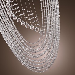Lámpara de araña moderna contemporánea de cristal cromado con montaje empotrado
