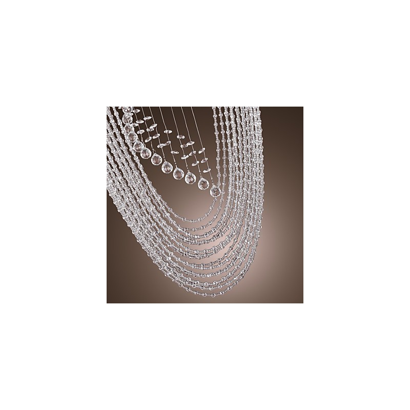 Lámpara de araña moderna contemporánea de cristal cromado con montaje empotrado