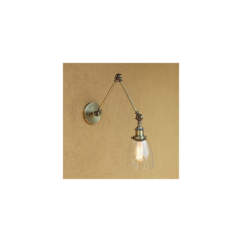 Brazo rústico estilo cabaña estilo retro galvanizado con altura y ángulo ajustables, protección para los ojos.