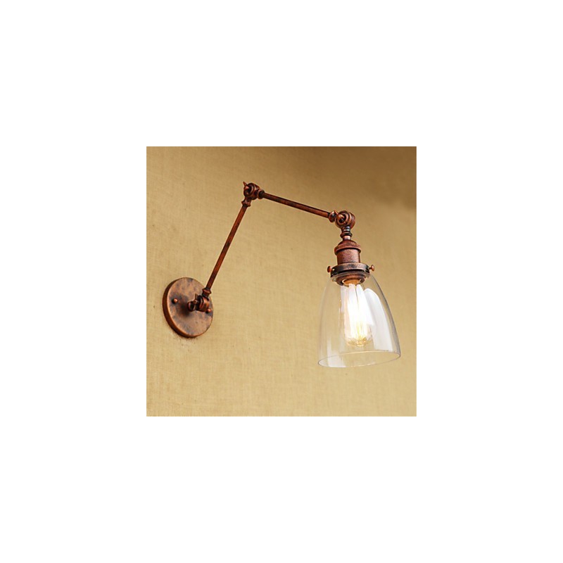 Brazo rústico estilo cabaña estilo retro galvanizado con altura y ángulo ajustables, protección para los ojos.