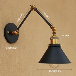 Aplique de pared de latón vintage industrial, lámpara de pared, iluminación para el hogar, decoración de interiores, aplique de pared