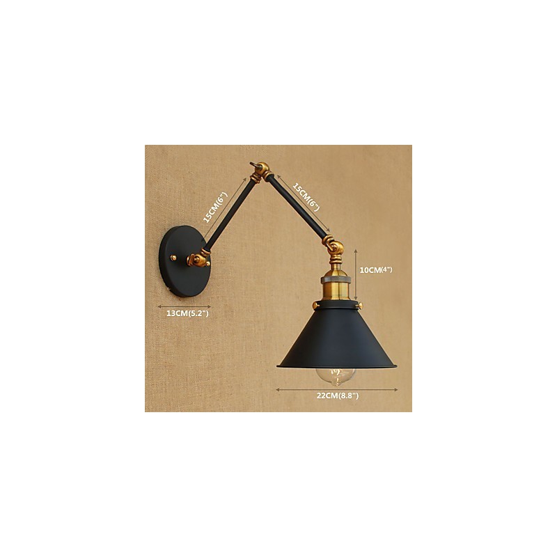 Aplique de pared de latón vintage industrial, lámpara de pared, iluminación para el hogar, decoración de interiores, aplique de pared