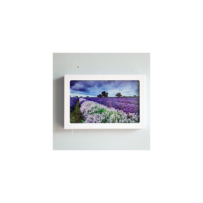 Pintura contemporánea moderna integrada para apliques de pared con luz ambiental.