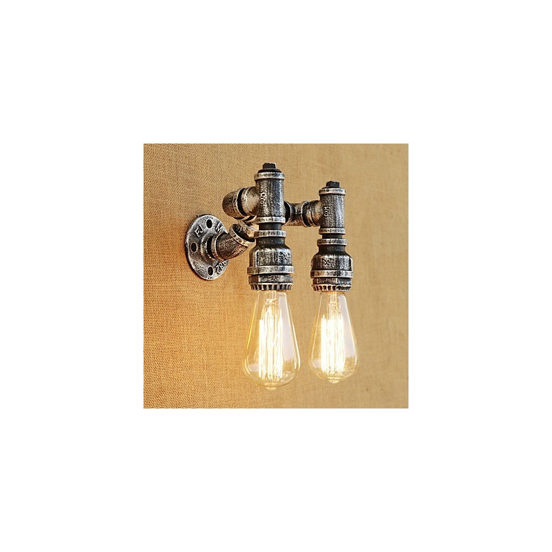 Aplique de pared con luz ambiental de brazo oscilante con pintura retro campestre