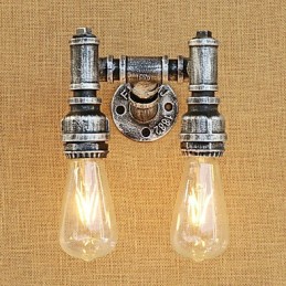 Aplique de pared con luz ambiental de brazo oscilante con pintura retro campestre