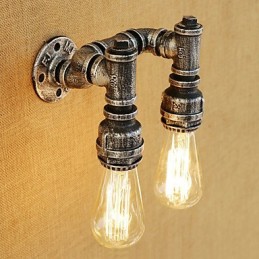 Aplique de pared con luz ambiental de brazo oscilante con pintura retro campestre