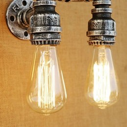 Aplique de pared con luz ambiental de brazo oscilante con pintura retro campestre