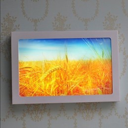 Pintura contemporánea moderna integrada para apliques de pared con luz ambiental.