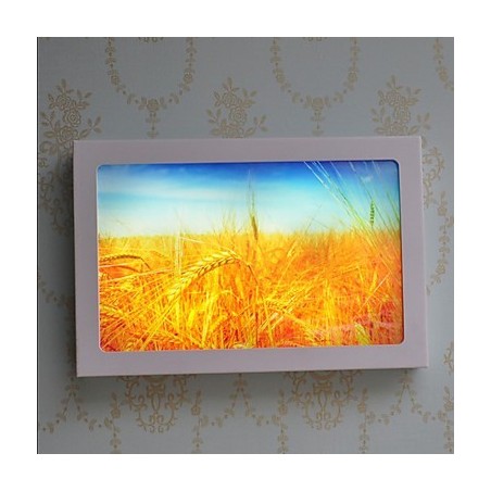 Pintura contemporánea moderna integrada para apliques de pared con luz ambiental.