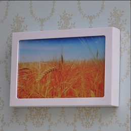 Pintura contemporánea moderna integrada para apliques de pared con luz ambiental.