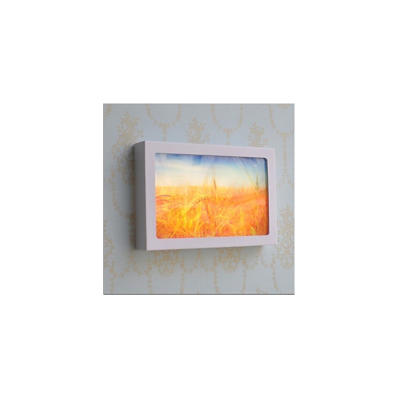 Pintura contemporánea moderna integrada para apliques de pared con luz ambiental.