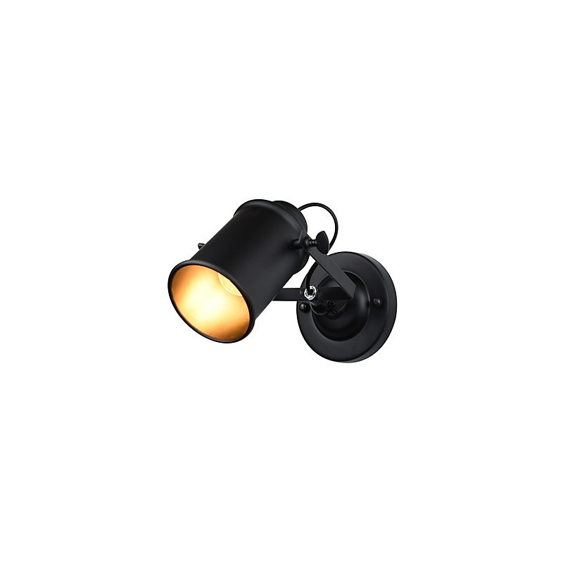 Lámpara de pared de acero pintado, estilo café americano negro, estilo retro, con sable de luz.