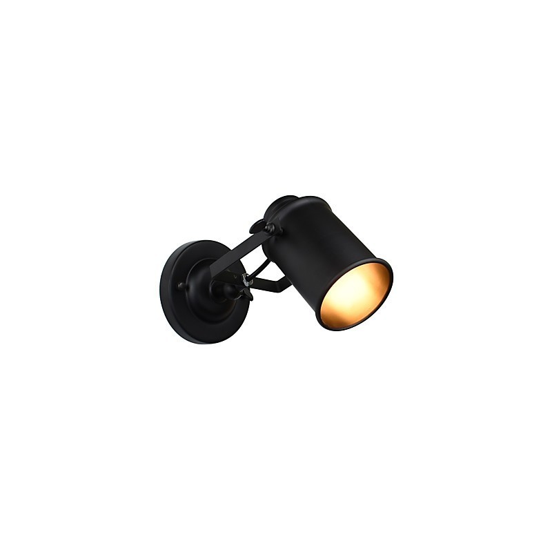 Lámpara de pared de acero pintado, estilo café americano negro, estilo retro, con sable de luz.