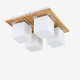 Lámpara empotrada estilo mini moderna contemporánea de madera y bambú