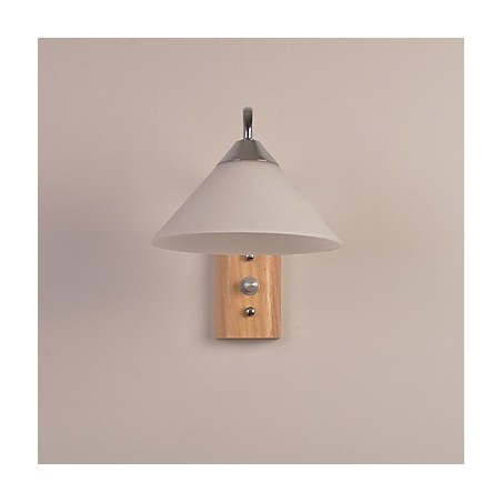 Lámpara de pared sencilla, lámpara de noche, lámpara de escritorio con pantalla de vidrio y madera maciza para dormitorio, tocador, sala de estar, habitación de bebé, dormitorio universitario, mesa de centro, librería Lámpara de pared sencilla, lámpara de noche, lámpara de escritorio con pantalla de vidrio y madera maciza para dormitorio, tocador, sala de estar, habitación de bebé, dormitorio universitario, mesa de centro, librería