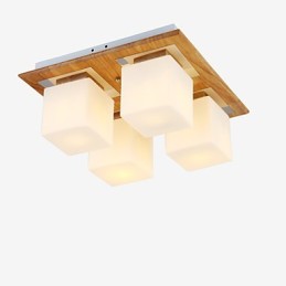 Lámpara empotrada estilo mini moderna contemporánea de madera y bambú