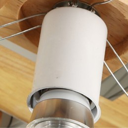 Lámpara empotrada estilo mini moderna contemporánea de madera y bambú