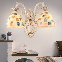 Apliques de pared con luz empotrada con pintura rústica tipo cabaña