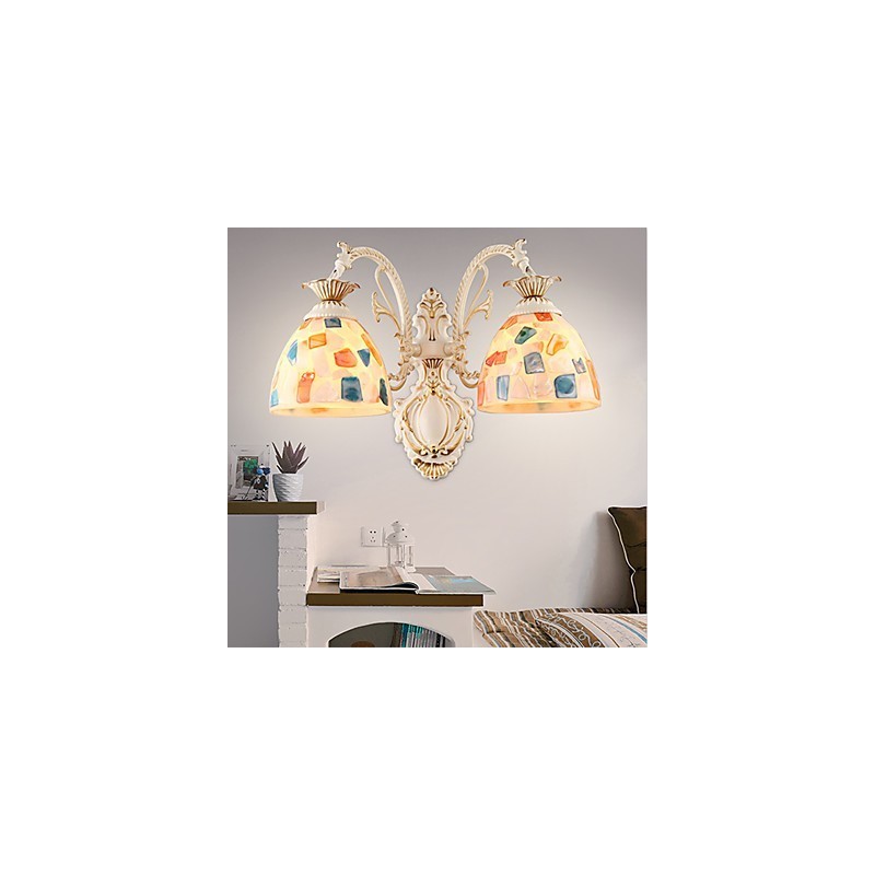 Apliques de pared con luz empotrada con pintura rústica tipo cabaña