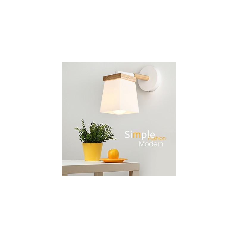 Lámpara de pared con pantalla de vidrio cuadrada para dormitorio, moderna, con luz ambiental, apliques de pared